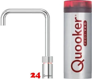 QUOOKER Nordic Square 100C Armatur Solohahn Chrom als Kochendwasser Armatur (PRO3NSSCHR)