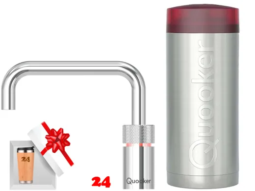 QUOOKER Nordic Square Combi B 100�C Armatur Solohahn Chrom als Kochendwasser Armatur (COMBINSSCHR)