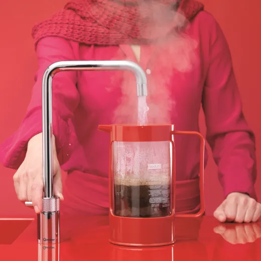 QUOOKER Nordic Square Combi (+) B 100C Armatur Solohahn Chrom als Kochendwasser Armatur (COMBI+NSSCHR)