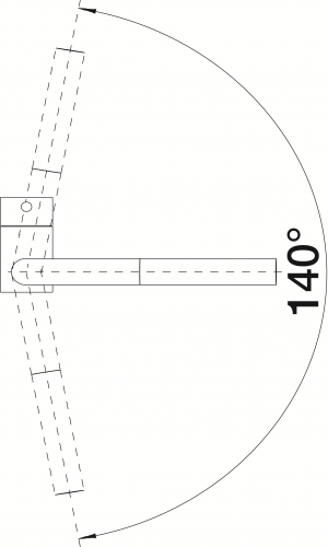 BLANCO Kchenarmatur Linus-S Chrom Einhebelmischer mit Zugauslauf 140 schwenkbarer Auslauf Hebel links