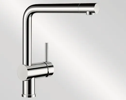 BLANCO Kchenarmatur Linus Chrom Einhebelmischer / Spltischarmatur mit Festauslauf 360 schwenkbarer Auslauf