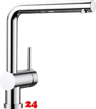 BLANCO Kchenarmatur Linus-F Chrom Einhebelmischer mit Festauslauf 360 schwenkbarer Auslauf Vorfenstermontage