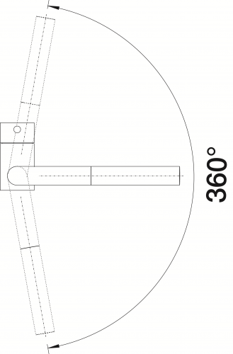 BLANCO Linus-F Chrom Einhebelmischer mit Festauslauf 360 schwenkbarer Auslauf Vorfenstermontage Niederdruck