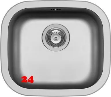 PYRAMIS Kchensple Kiba Square (46,5x40,5) 1B Edelstahlsple / Einbausple Siebkorb als Stopfenventil