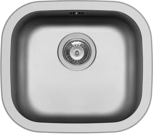 PYRAMIS Kchensple Kiba Square (46,5x40,5) 1B Edelstahlsple / Einbausple Siebkorb als Stopfenventil