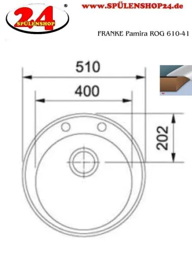 FRANKE Kchensple Pamira ROG 610-41 Fragranit+ Einbausple / Granitsple Rundbecken mit Siebkorb als Drehknopfventil