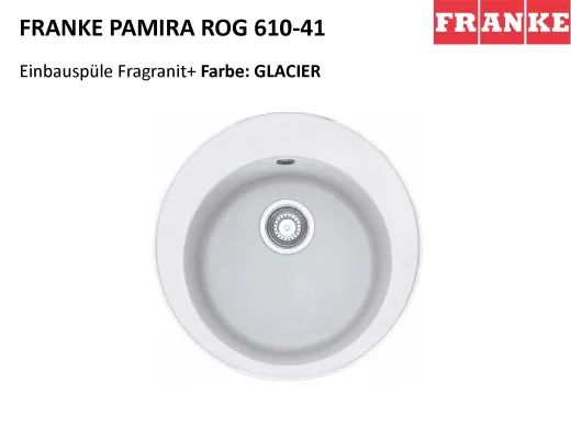 FRANKE Kchensple Pamira ROG 610-41 Fragranit+ Einbausple / Granitsple Rundbecken mit Siebkorb als Drehknopfventil