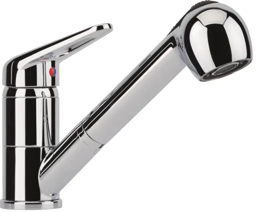 FRANKE Kchenarmatur Novara Plus Einhebelmischer Chrom mit Zugauslauf und Brausefunktion 120 schwenkbar