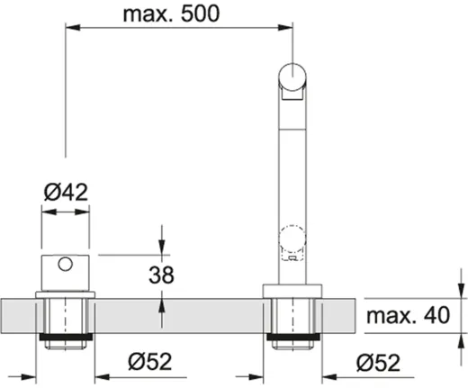 FRANKE Kchenarmatur Active Window Chrom mit Zugauslauf zur Vorfenstermontage versenkbar