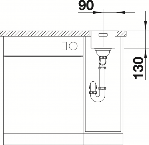 BLANCO Kchensple Andano 180-IF Edelstahlsple / Einbausple Flachrand mit Ablaufsystem InFino und Handbettigung
