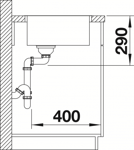 BLANCO Kchensple Andano 500-IF Edelstahlsple / Einbausple Flachrand mit Ablaufsystem InFino und Handbettigung