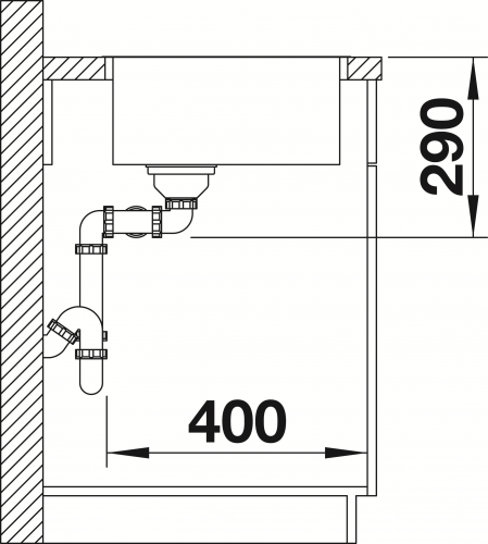 BLANCO Kchensple Andano 400/400-IF Edelstahlsple / Doppelbecken Flachrand mit Ablaufsystem InFino und Handbettigung