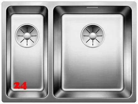 BLANCO Kchensple Andano 340/180-U Edelstahlsple / Unterbaubecken mit Ablaufsystem InFino und Handbettigung