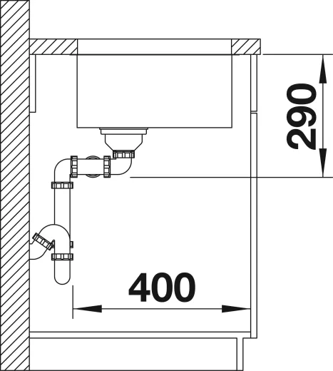 BLANCO Doppelsple Andano 400/400-U Edelstahlsple / Unterbaubecken mit Ablaufsystem InFino und Handbettigung