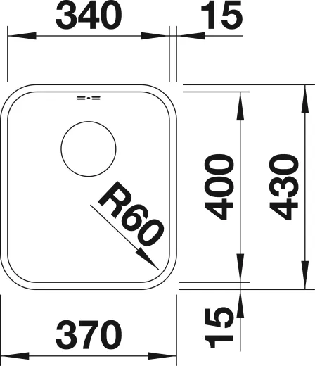 BLANCO Kchensple Supra 340-U Edelstahlsple / Unterbaubecken mit Siebkorb als Stopfenventil und Handbettigung