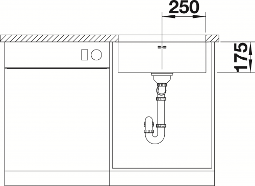 BLANCO Kchensple Supra 500-U Edelstahlsple / Unterbaubecken mit Siebkorb als Stopfenventil und Handbettigung