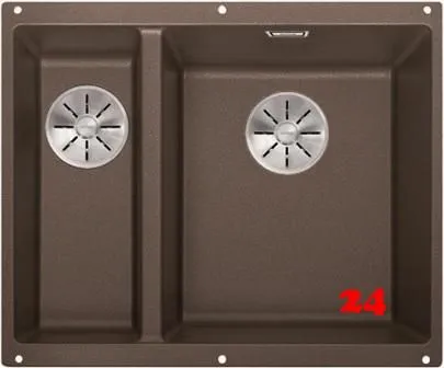 BLANCO Subline 340/160-U Silgranit PuraDurII Granitsple / Unterbaubecken Ablaufsystem InFino mit Handbettigung