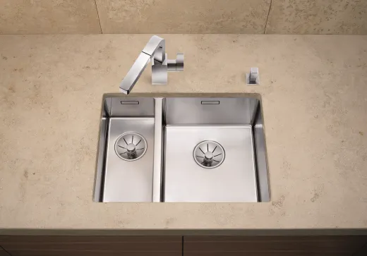 BLANCO Kchensple Claron 340/180-U Edelstahlsple / Unterbausple mit Ablaufsystem InFino und Handbettigung