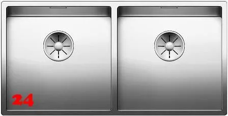 BLANCO Kchensple Claron 400/400-U Unterbausple / Doppelbecken mit Ablaufsystem InFino und Handbettigung