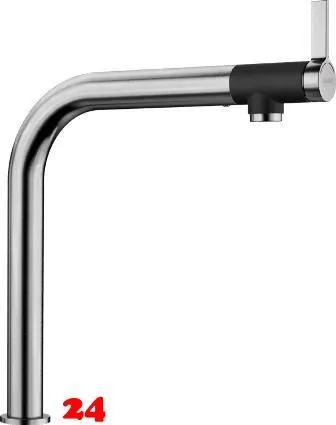 BLANCO Kchenarmatur Vonda Edelstahl gebrstet Einhebelmischer mit Festauslauf 200 schwenkbarer Auslauf