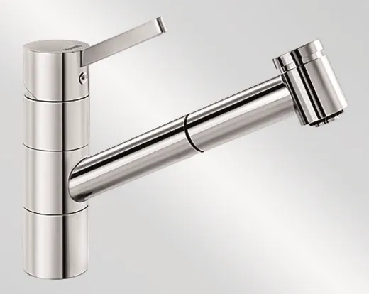 ✅ BLANCO Kchenarmatur Tivo-S-F Chrom Einhebelmischer mit Zugauslauf 120 schwenkbarer Auslauf Vorfenstermontage