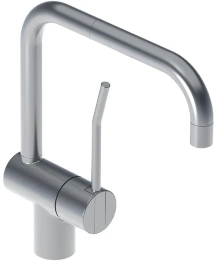 VOLA Kchenarmatur KV1-19 Messing poliert Spltischmischer / Eingriffmischer mit Doppelschwenkauslauf