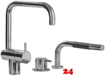 VOLA KV1-500T1-16 Chrom Eingriffmischer zustzlich mit separatem Eingriffmischer 500 und versenkbarer Handbrause