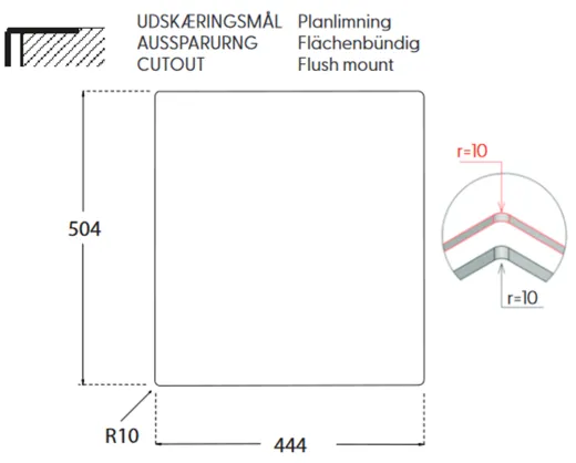 BERNUS Kchensple Cubus 440 SOFT Edelstahlsple Flachrand / Flchenbndig mit Hahnlochbank und Siebkorb als Stopfenventil