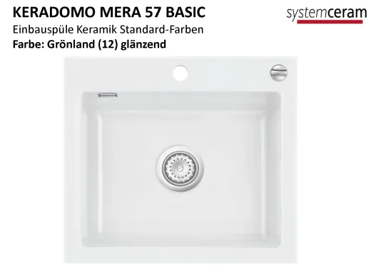 Systemceram KeraDomo MERA 57-BASIC Keramiksple / Einbausple in Standardfarben fr die Kche