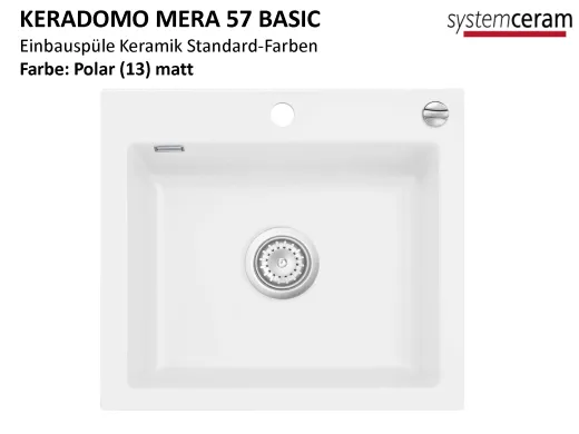 Systemceram KeraDomo MERA 57-BASIC Keramiksple / Einbausple in Standardfarben fr die Kche