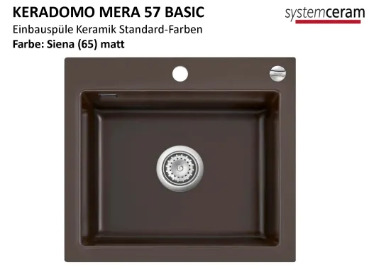 Systemceram KeraDomo MERA 57-BASIC Keramiksple / Einbausple in Standardfarben fr die Kche