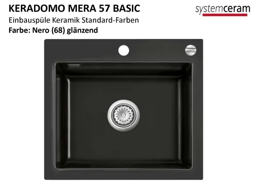 Systemceram KeraDomo MERA 57-BASIC Keramiksple / Einbausple in Standardfarben fr die Kche