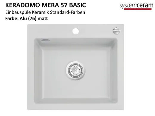 Systemceram KeraDomo MERA 57-BASIC Keramiksple / Einbausple in Standardfarben fr die Kche