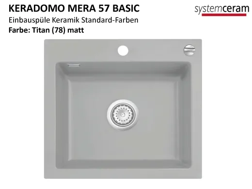 Systemceram KeraDomo MERA 57-BASIC Keramiksple / Einbausple in Standardfarben fr die Kche