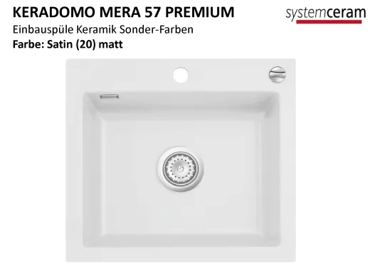 Systemceram KeraDomo MERA 57-PREMIUM Keramiksple / Einbausple in Sonderfarben fr die Kche