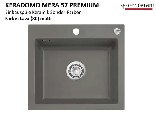 Systemceram KeraDomo MERA 57-PREMIUM Keramiksple / Einbausple in Sonderfarben fr die Kche