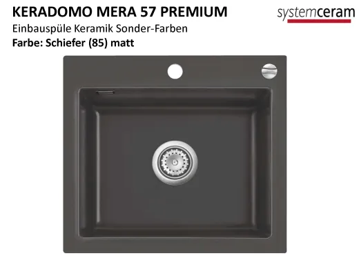 Systemceram KeraDomo MERA 57-PREMIUM Keramiksple / Einbausple in Sonderfarben fr die Kche