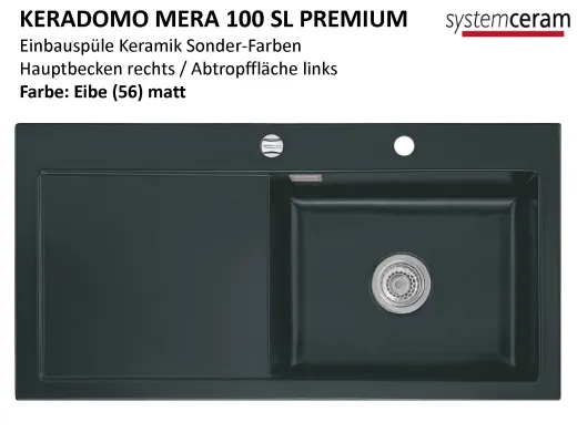 Systemceram KeraDomo MERA 100-SL-PREMIUM Keramiksple / Einbausple in Sonderfarben fr die Kche
