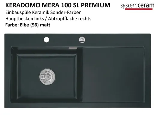 Systemceram KeraDomo MERA 100-SL-PREMIUM Keramiksple / Einbausple in Sonderfarben fr die Kche