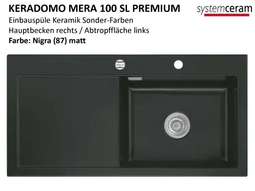 Systemceram KeraDomo MERA 100-SL-PREMIUM Keramiksple / Einbausple in Sonderfarben fr die Kche