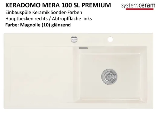 Systemceram KeraDomo MERA 100-SL-PREMIUM Keramiksple / Einbausple in Sonderfarben fr die Kche