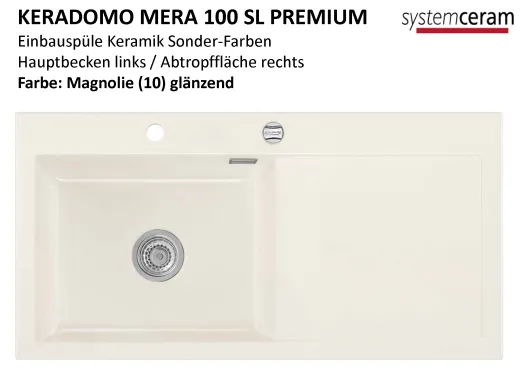 Systemceram KeraDomo MERA 100-SL-PREMIUM Keramiksple / Einbausple in Sonderfarben fr die Kche