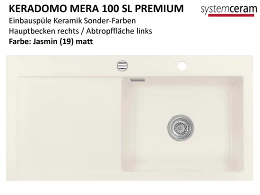 Systemceram KeraDomo MERA 100-SL-PREMIUM Keramiksple / Einbausple in Sonderfarben fr die Kche