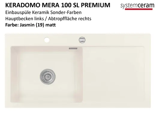 Systemceram KeraDomo MERA 100-SL-PREMIUM Keramiksple / Einbausple in Sonderfarben fr die Kche