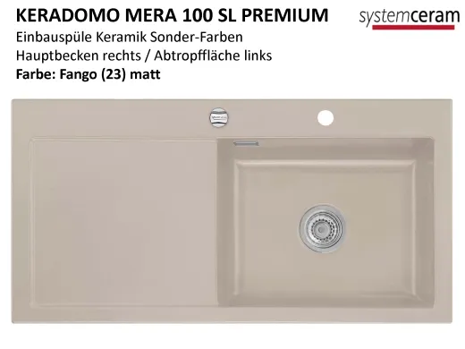 Systemceram KeraDomo MERA 100-SL-PREMIUM Keramiksple / Einbausple in Sonderfarben fr die Kche