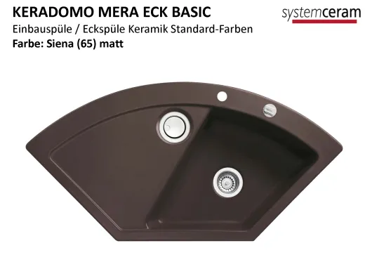 Systemceram KeraDomo MERA ECK-BASIC Keramiksple / Einbausple in Standardfarben fr die Kche