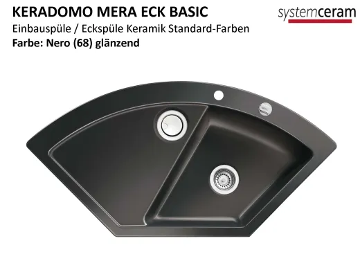 Systemceram KeraDomo MERA ECK-BASIC Keramiksple / Einbausple in Standardfarben fr die Kche