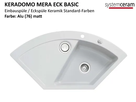 Systemceram KeraDomo MERA ECK-BASIC Keramiksple / Einbausple in Standardfarben fr die Kche