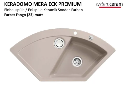 Systemceram KeraDomo MERA ECK-PREMIUM Keramiksple / Einbausple in Sonderfarben fr die Kche