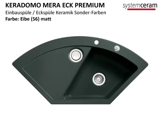 Systemceram KeraDomo MERA ECK-PREMIUM Keramiksple / Einbausple in Sonderfarben fr die Kche